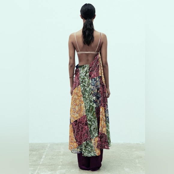 ZARA PRINTED PAISLEY MIDI DRESS - Picture 4 of 5